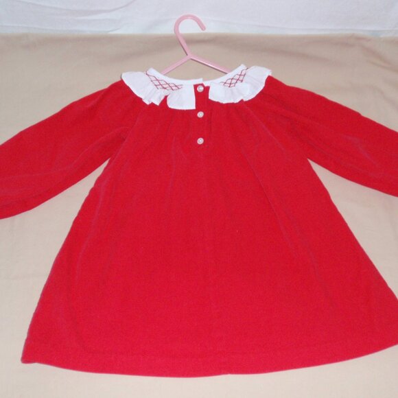 Zuccini Kids Red Chrismas Holly Embroidery Corduroy Dress Long Sleeves 4t 4 - Picture 10 of 13
